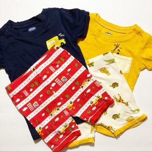 Set of 2 Toddler Shirt and Shorts Pajamas